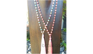 stones ceramic beads prayer handmade necklaces